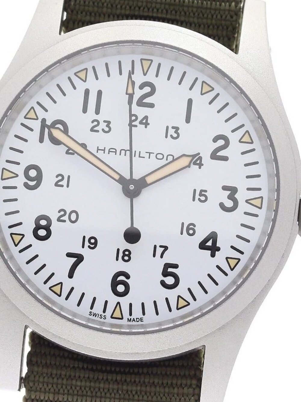HAMILTON Khaki field mechanical H694390 white Dial Hand Winding Men's_